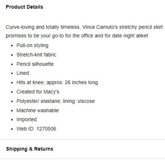 Vince Camuto Stretch Pencil Skirt - Picture 2 of 2